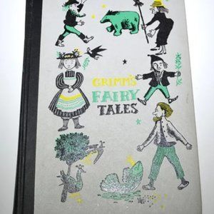 Grimm's Fairy Tales Illustrated Hardcover 1954 Stories Room Display